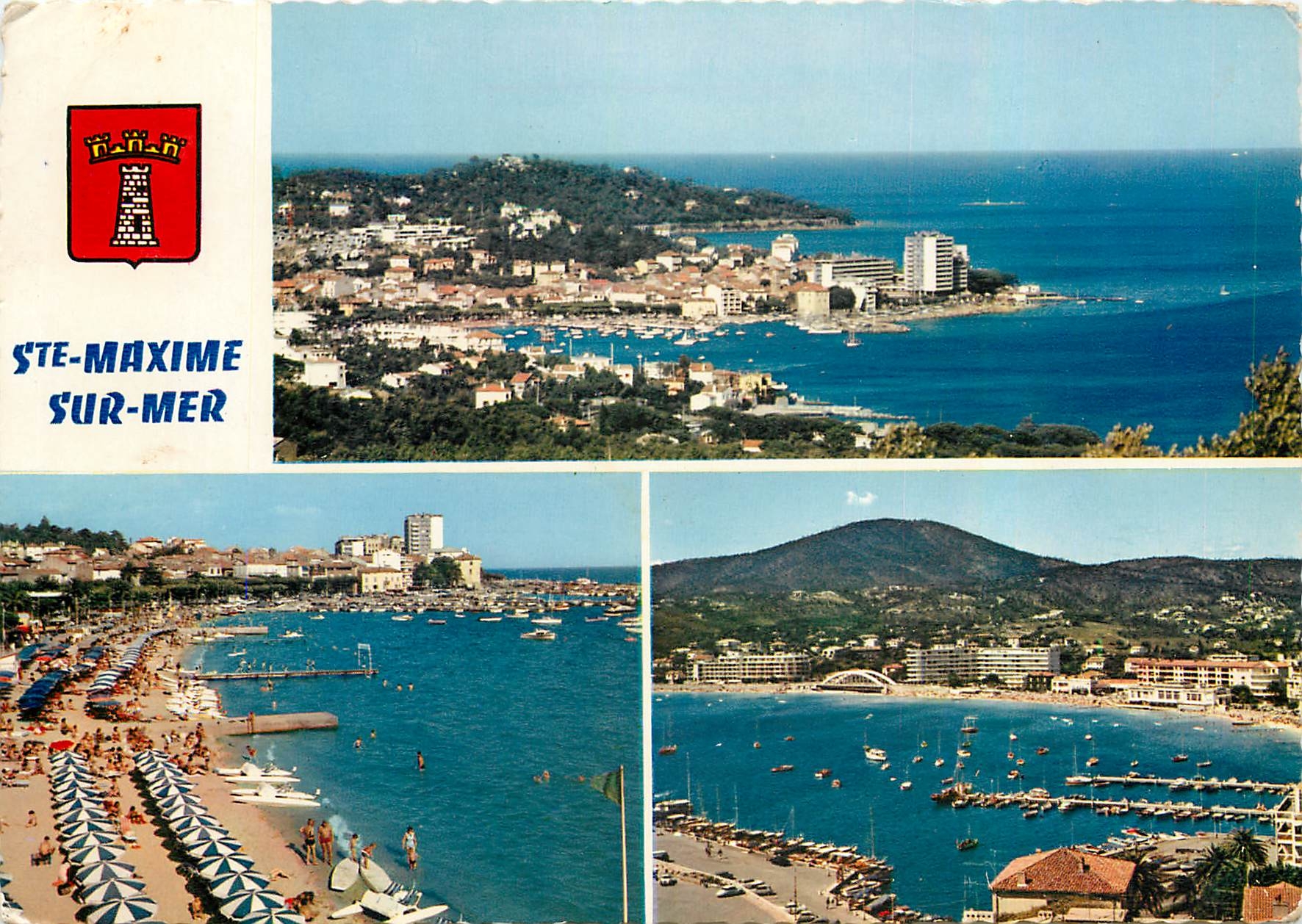 CPM La Cote d'Azur Varoise Sainte Maxime sur Mer (Var) Vue generale et Pointe des Sardinaux la Plage