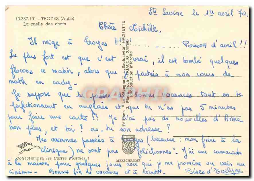 CPM Troyes (AUBE) La Ruelle des Chats — Back
