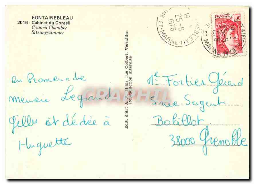 CPM Fontainebleau Cabinet du Conseil — Rückseite
