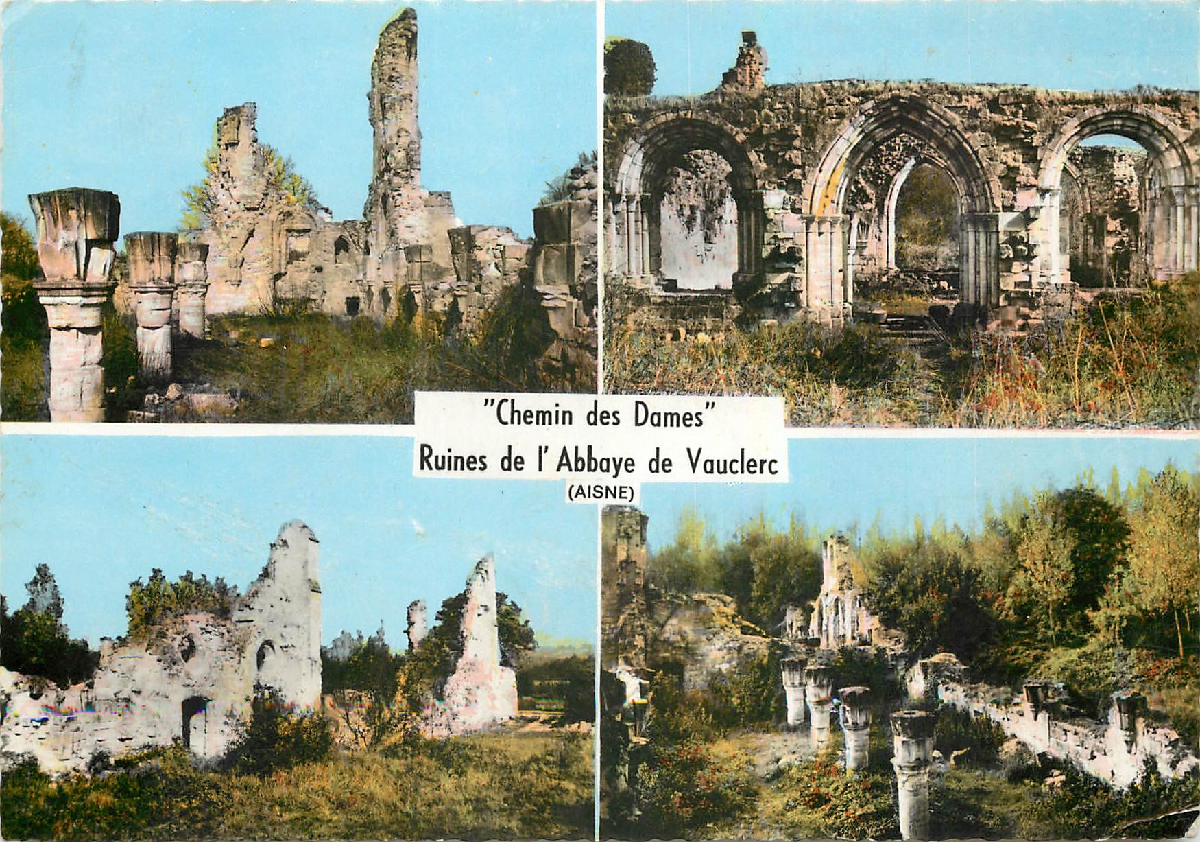 CPM Chemin des Dames Ruines de l'Abbaye de Vauclerc (Aisne)
