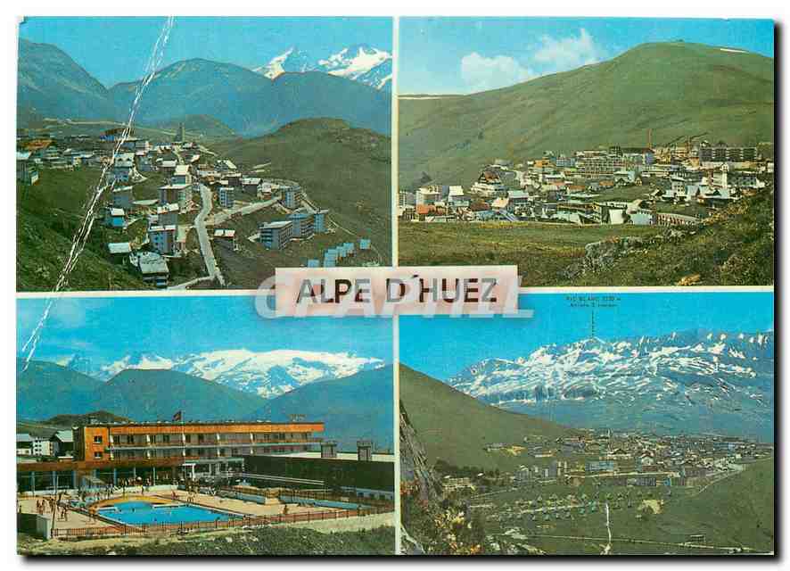 Alpe d'Huez — vue générale et piscine d'été — éditeur Grenoble