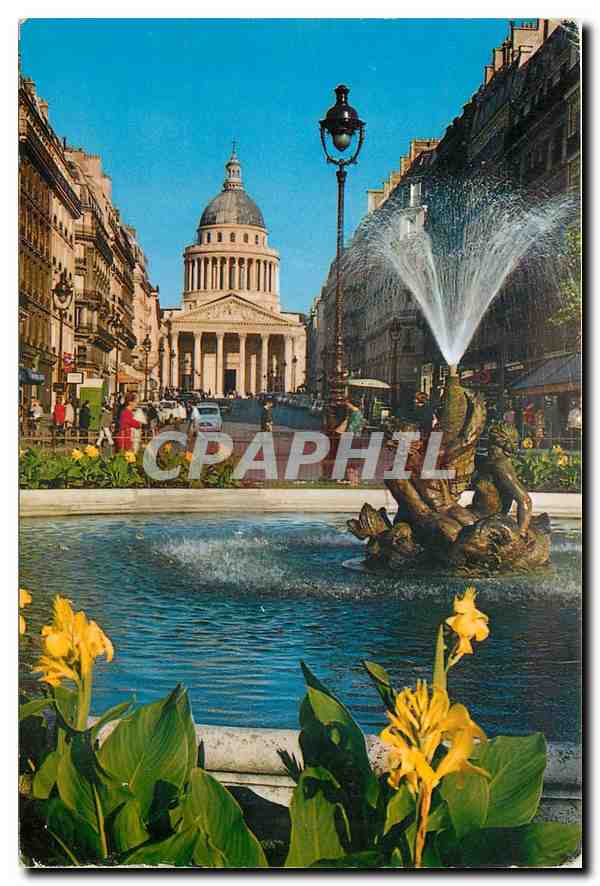 CPM Paris la rue soufflot et le Patheon