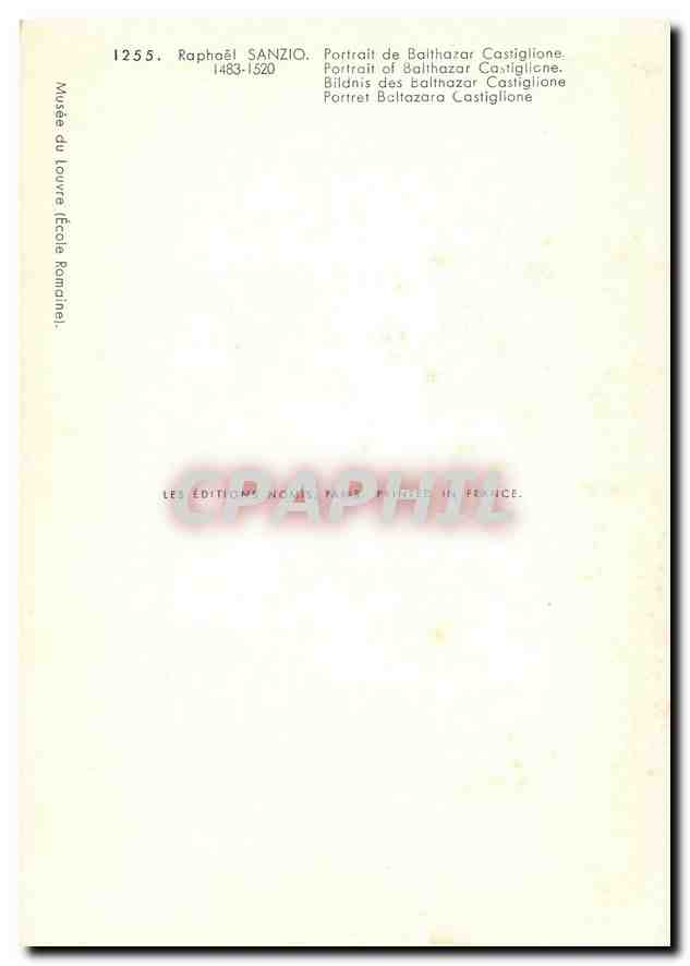 CPM Raphael Sanzio 1483 1520 Portrait de Balthazar Castiglione — Verso