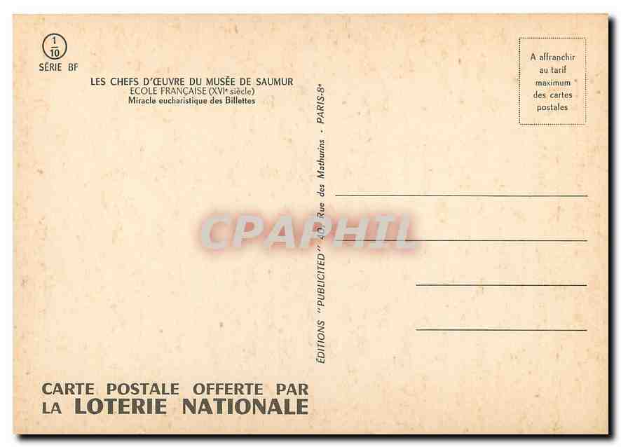 Miracle eucharistique des Billettes — École française du XVIe siècle — Éditions des Mathurins, Paris — Back