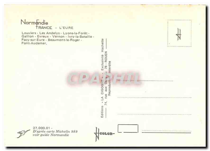 CPM Normandie France l'Eure — Rückseite