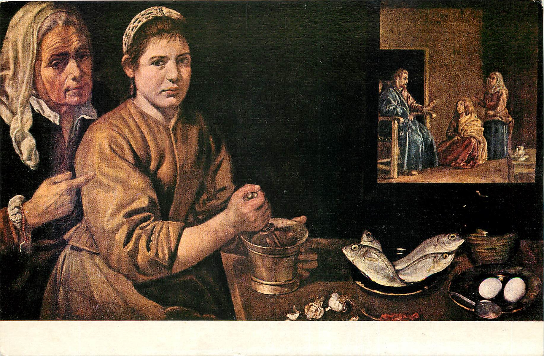CPM Londres Galeria Nacional Velazquez Le Christe chez Marthe