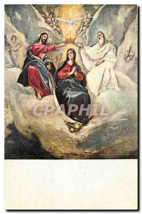 CPM Museo del Prado Greco La Couronnement de la Vierge