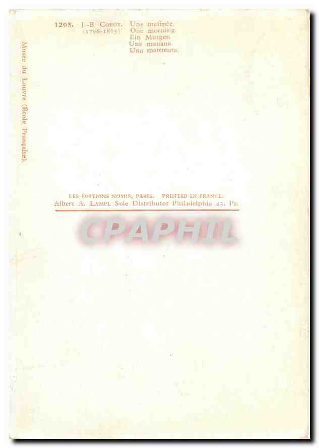 CPM J B Une Matinee — Verso