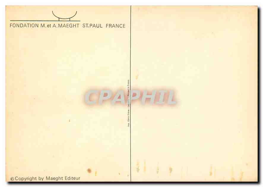 CPM Fondation M et A M aeght St Paul France — Verso
