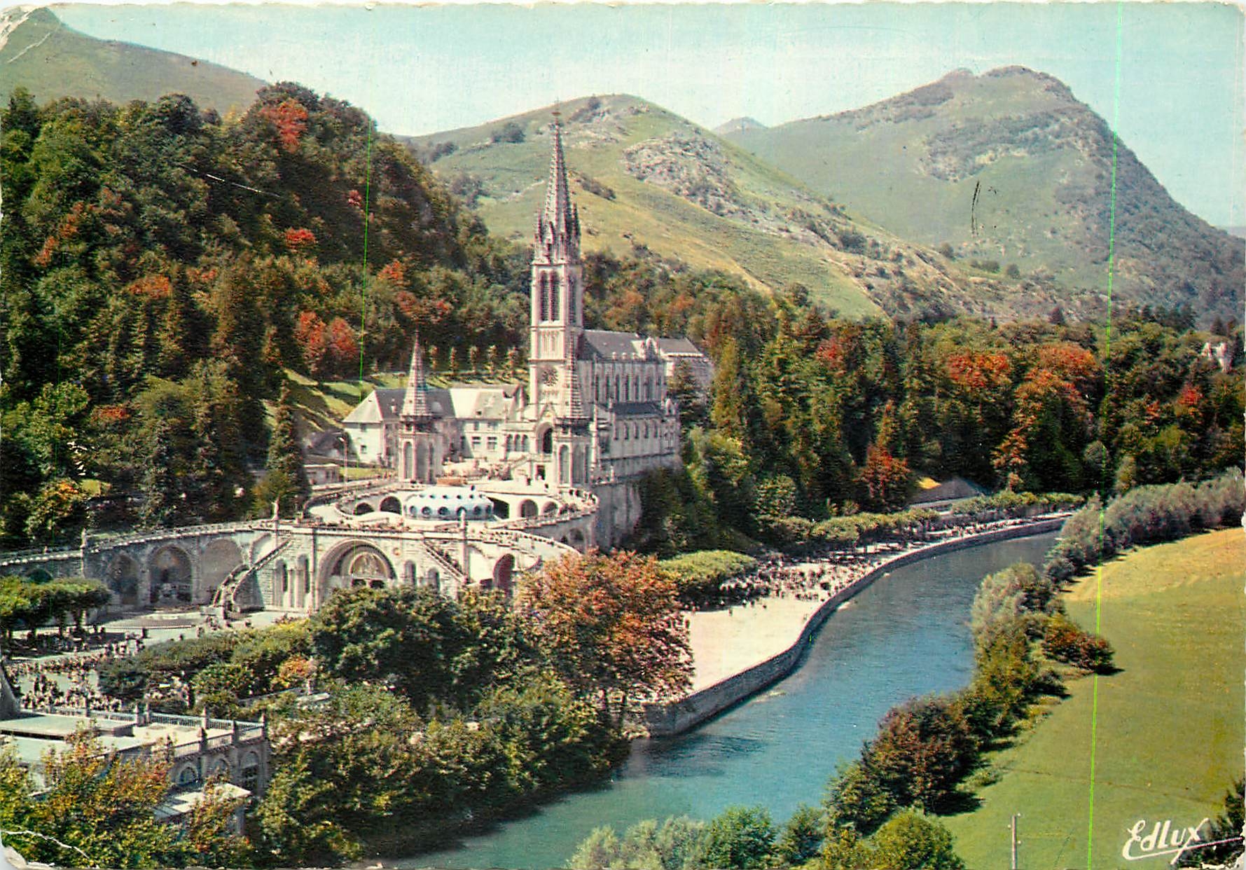 CPM Lourdes La Basilique et le Gave