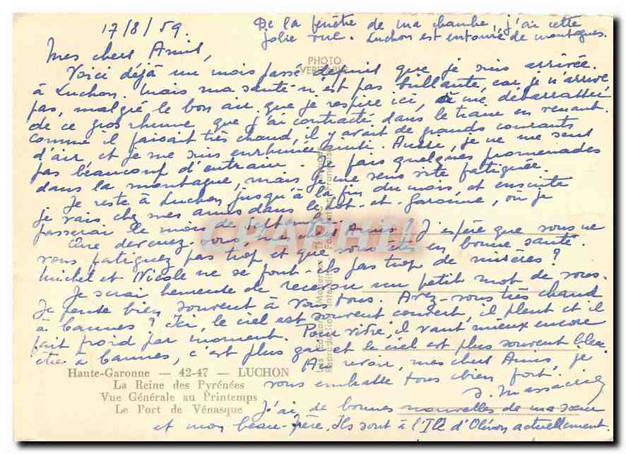 Luchon — Vue générale au printemps — Chegger — Verso