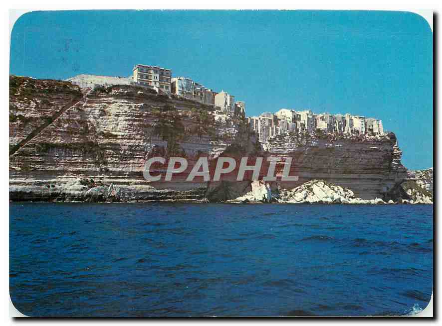 CPM Panorama de la Corse vue saisissante des maisons de la vieille ville accrochee a la falaise en s