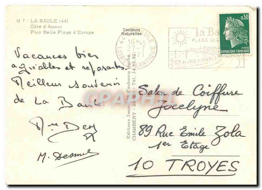 CPM La Baule cote d'Amour Plus Belle Plage d'Europe — Rückseite