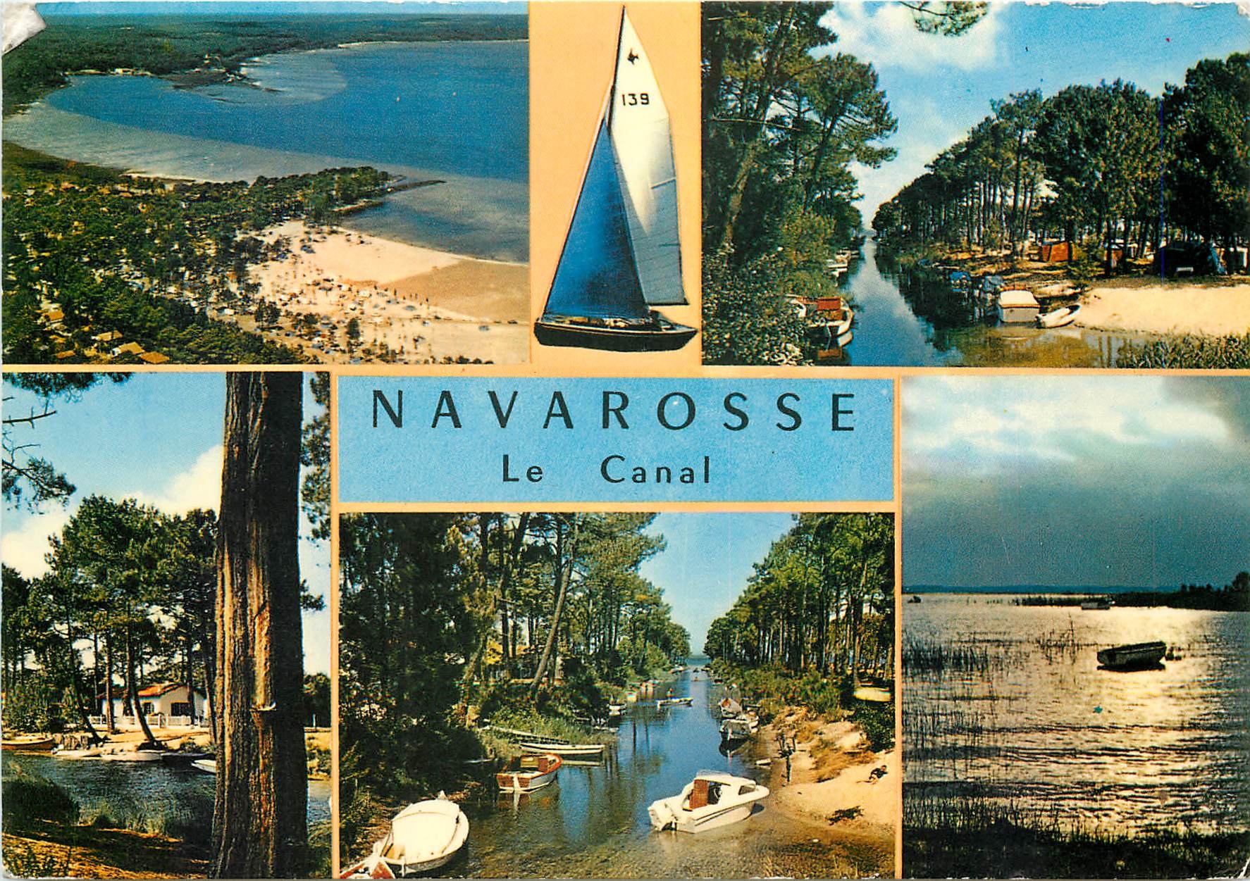 CPM Biscarrosse Navarosse (Landes) Les plages et le canal