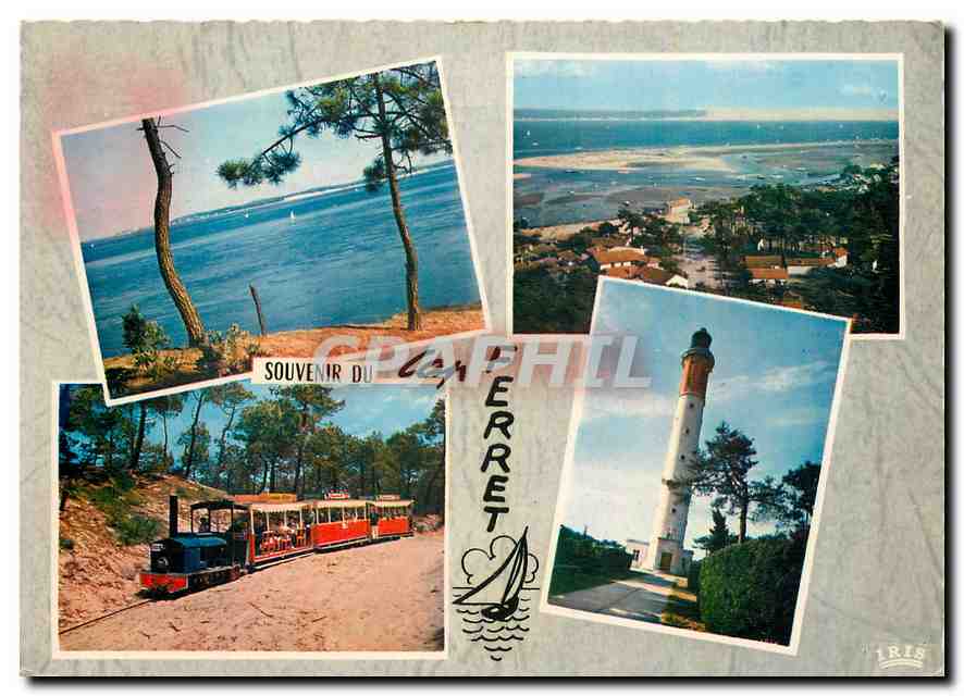CPM Bassin d'Archacon Cap Ferret Le Bassin Train Phare