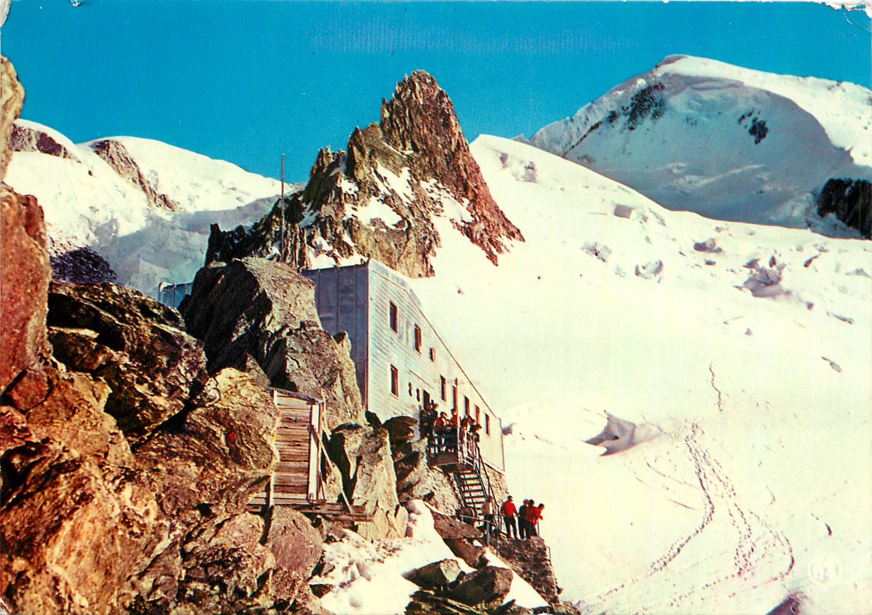 Moderne Ansichtskarte Chamonix Mont Blanc Refuge des Grands Mulets (3051m)
