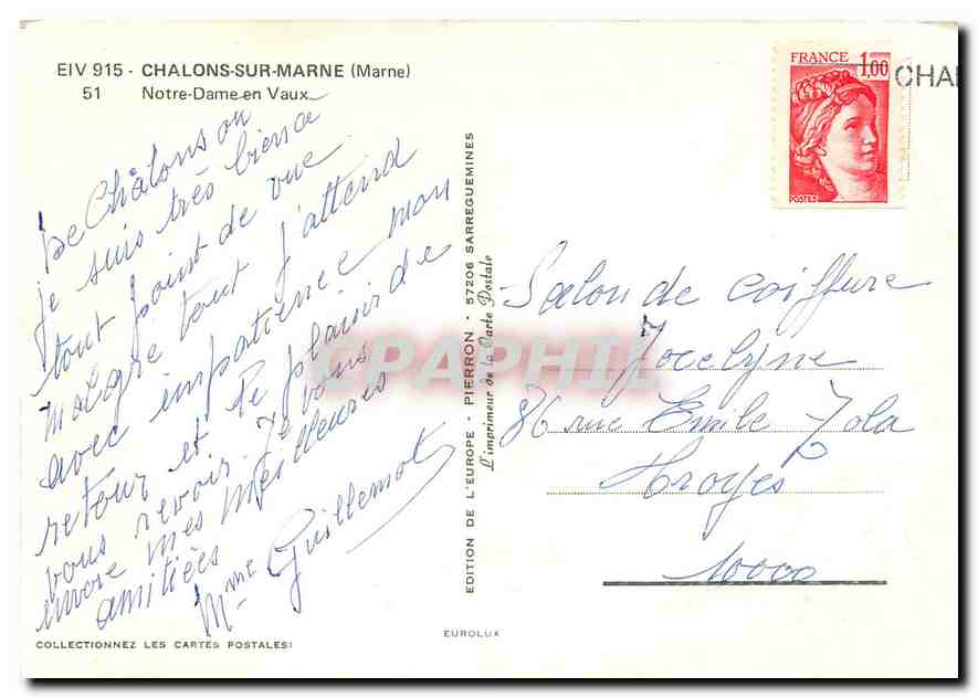 CPM Chalons sur Marne Notre Dame en Vaux — Back