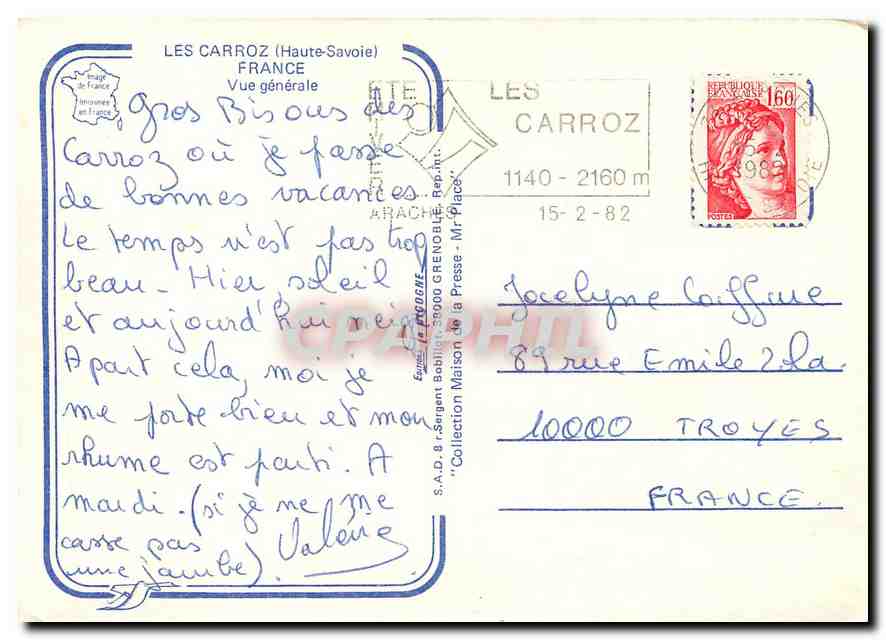 CPM Les Carroz France Vue generale — Rückseite
