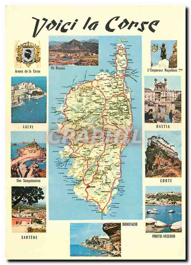 CPM Voici la Corse Calvai Iles Sanguinaires Sartene Empereur Napoleon 1er Bastia Corte Porto Vecchio