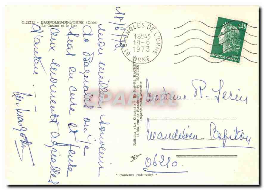 CPM Bagnoles de l'Orne (Orne) Le Casino et le Lac Golf — Rückseite