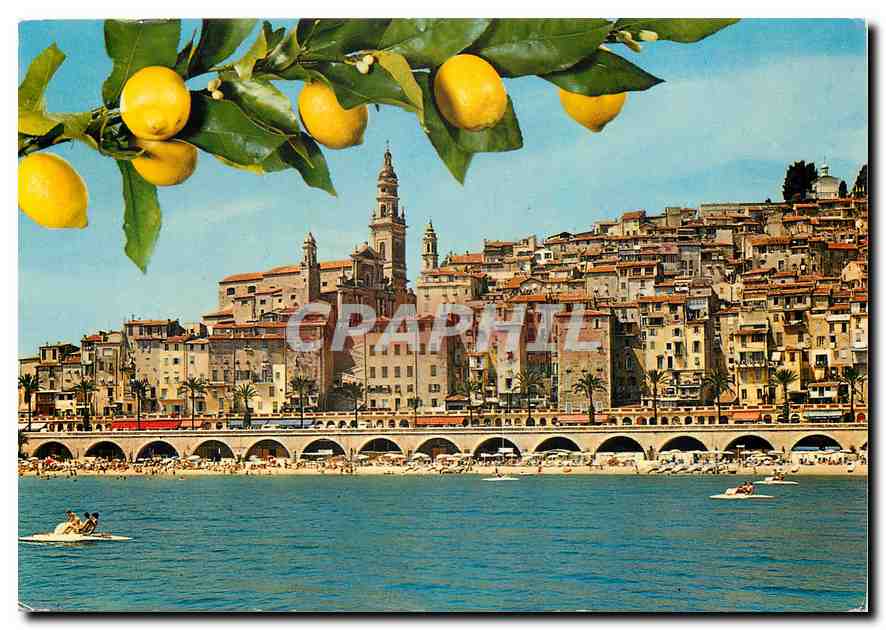CPM les sites Merveilleux de la cote d'Azur Menton (A M) Vue pittoresque sur le vieux Menton