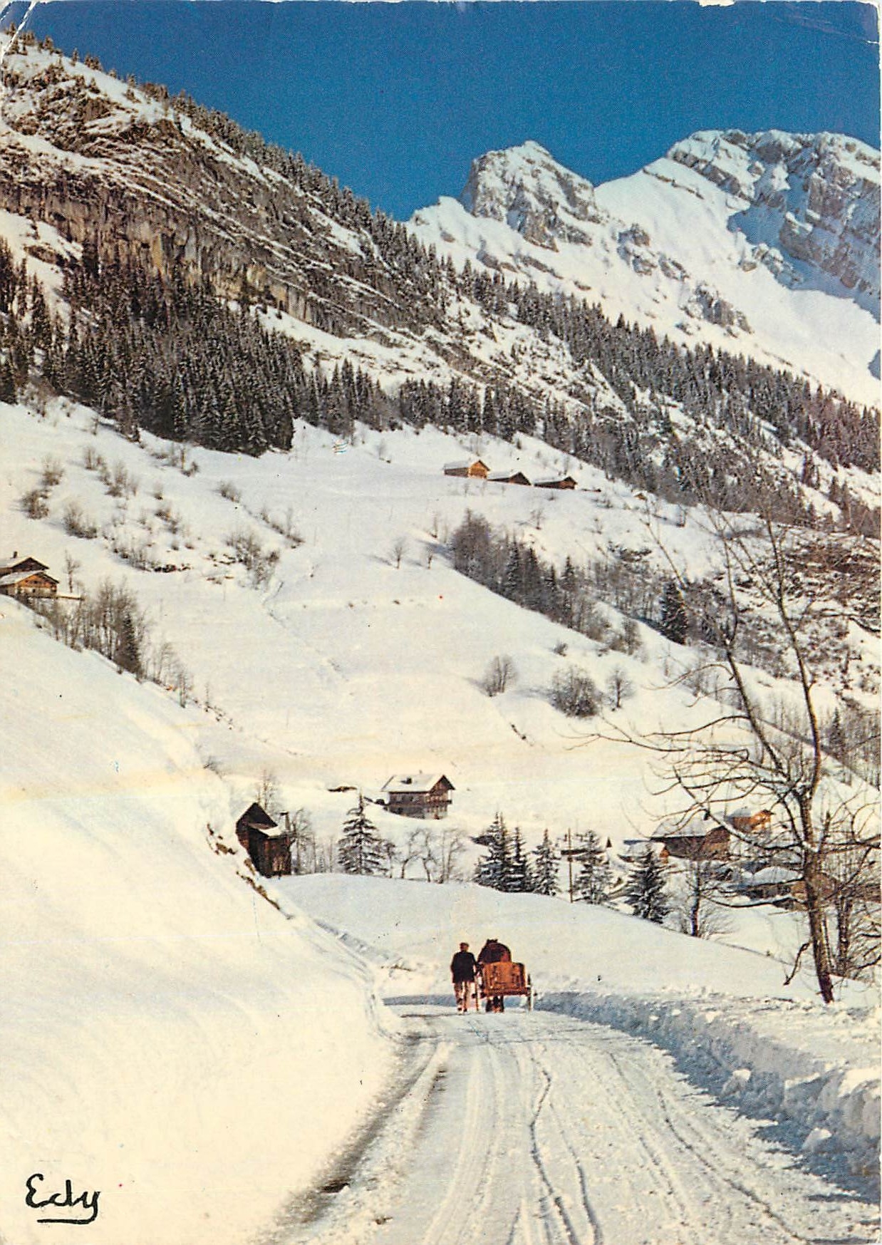 CPM Images de Chez nos en hiver sur la route de la neige
