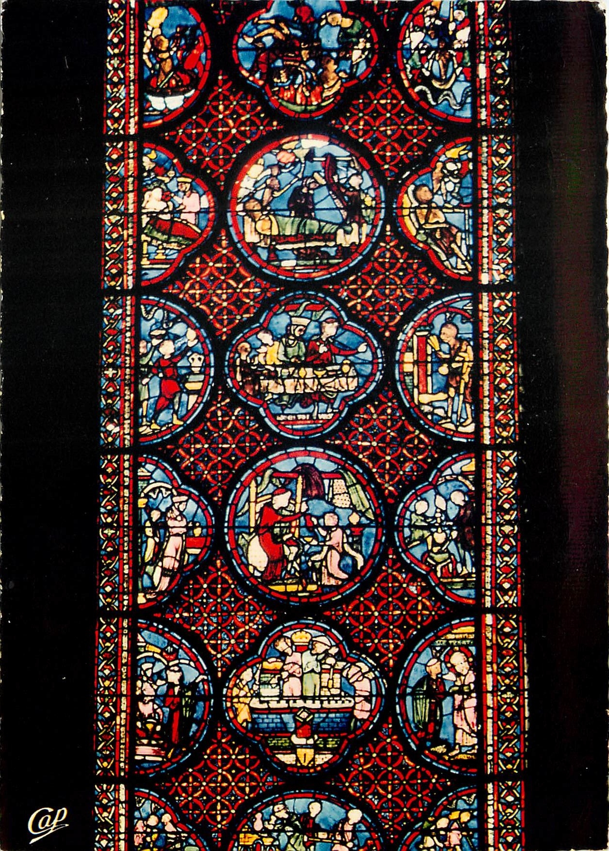 CPM Bourges La Cathedrale Grande Verriere un Mauvais Riche XIIIes