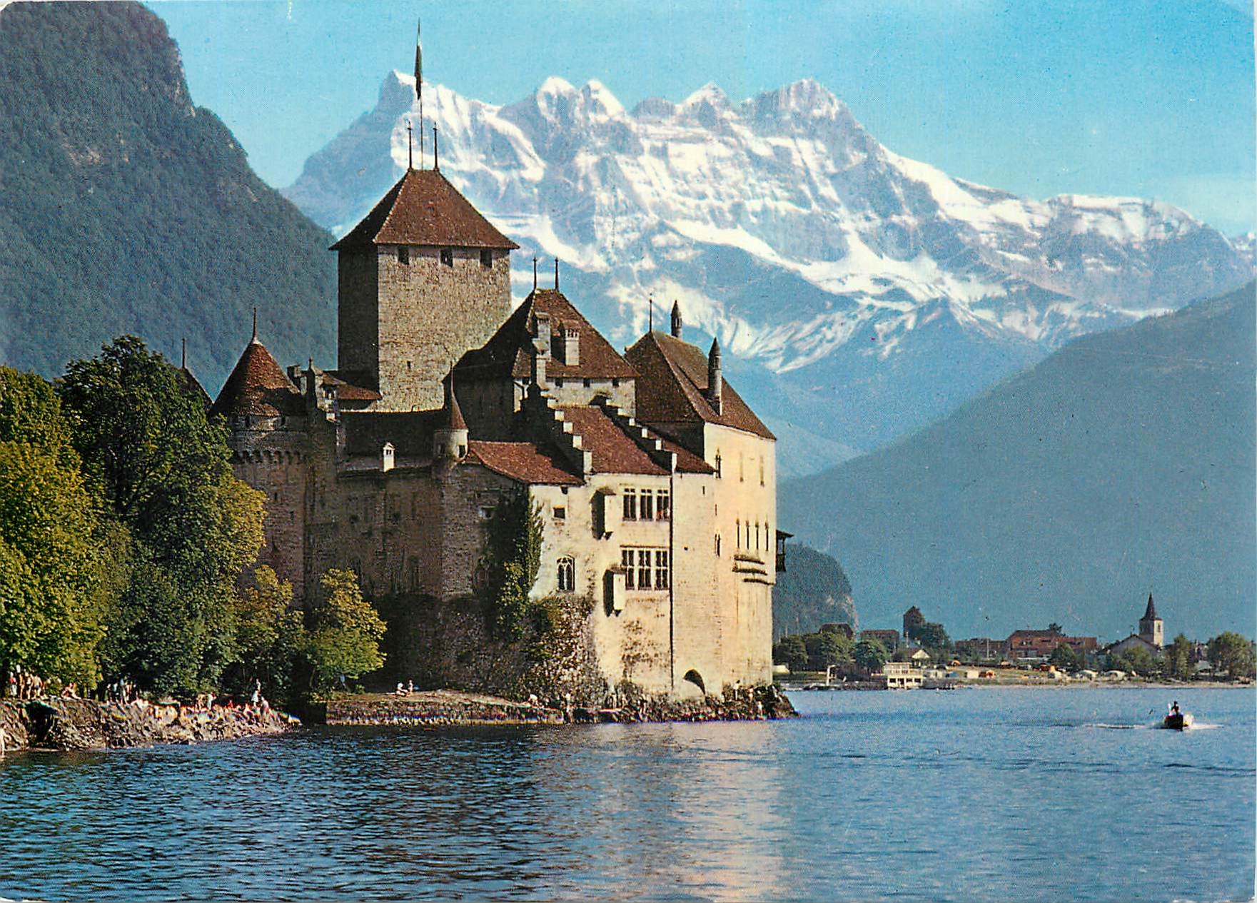 CPM Le Chateau de Chillon pres Montreux Lac Leman et les Dents du Midi