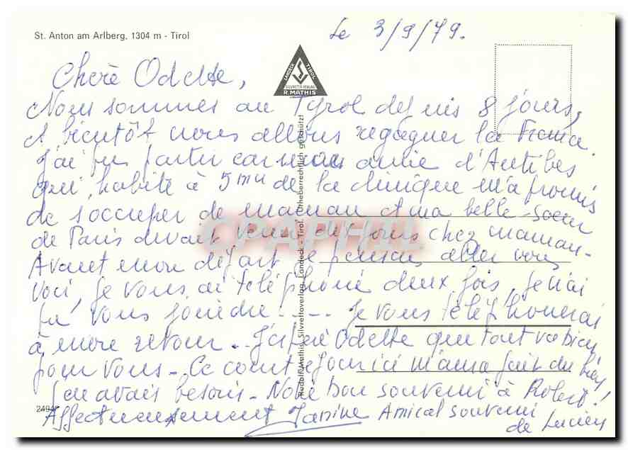 CPM Anton am Arlberg 1304 m tirol — Rückseite