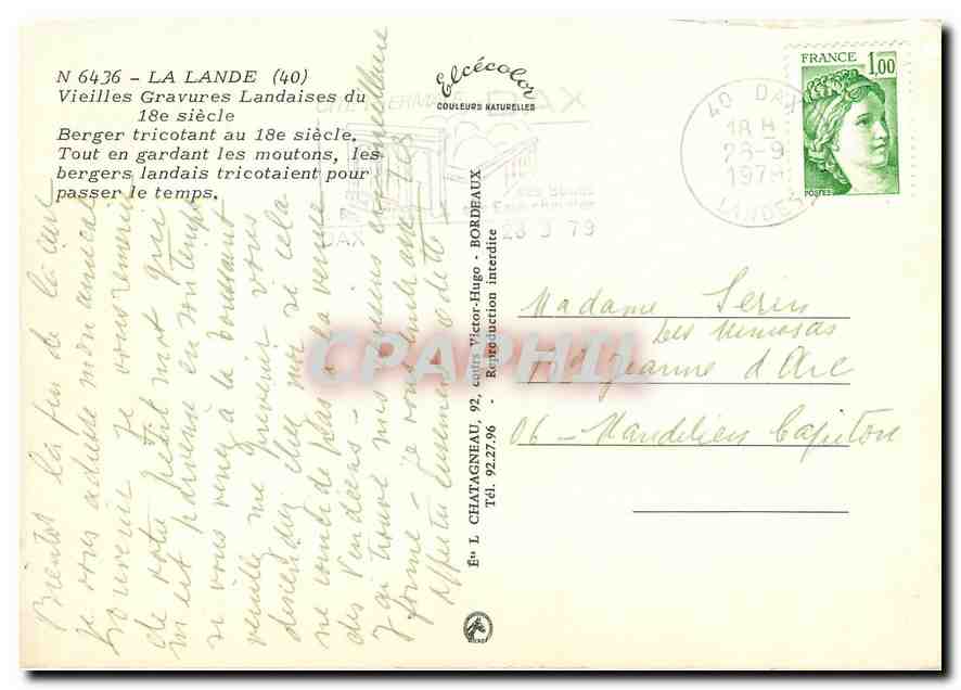 CPM La Lande Vieilles Gravures Landaises du 18 es — Rückseite