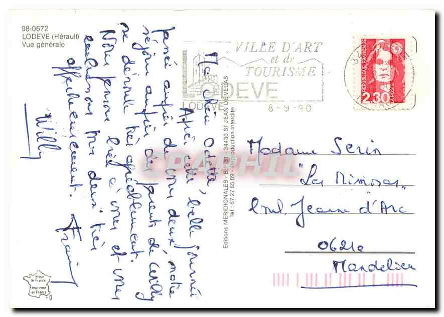 CPM Lodeve (Herault) Vue generale — Back