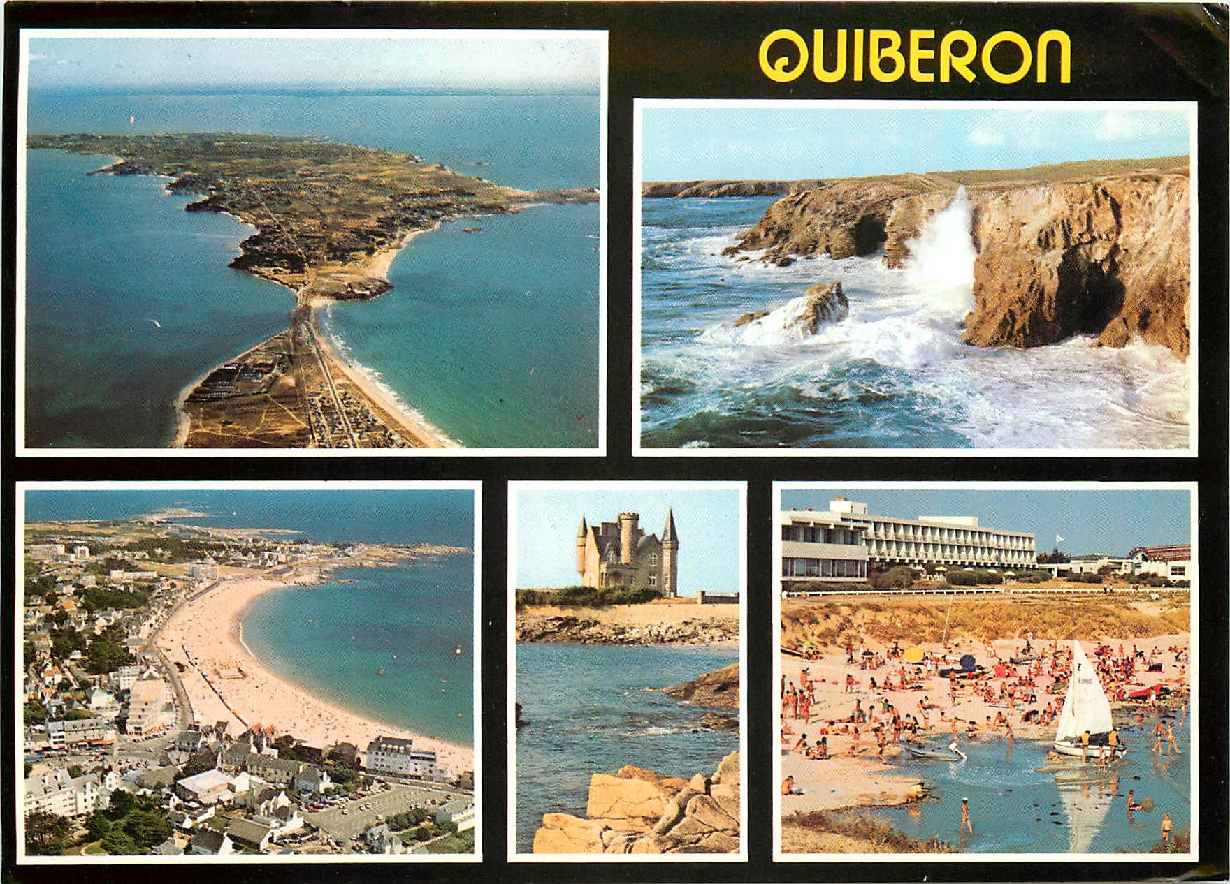 CPM Couleurs de Bretagne Quiberon La Cote Sauvage la Plage et le Chateau de Beg er lan
