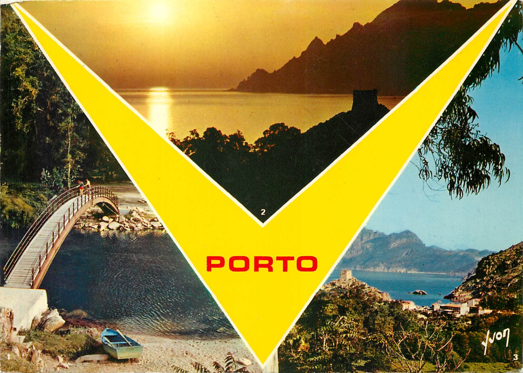 CPM Couleurs et Lumiere de France La Corse Oasis de Beaute Porto Pont sur le Porto coucher de soleil