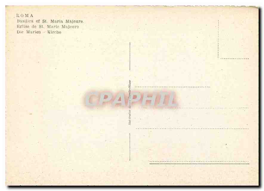 CPM Roma Eglise de St Marie Majeure — Rückseite