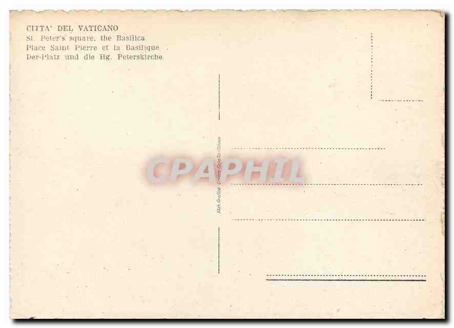 CPM Citta Del Vaticano Palce Saint Pierre et la Basilique — Verso