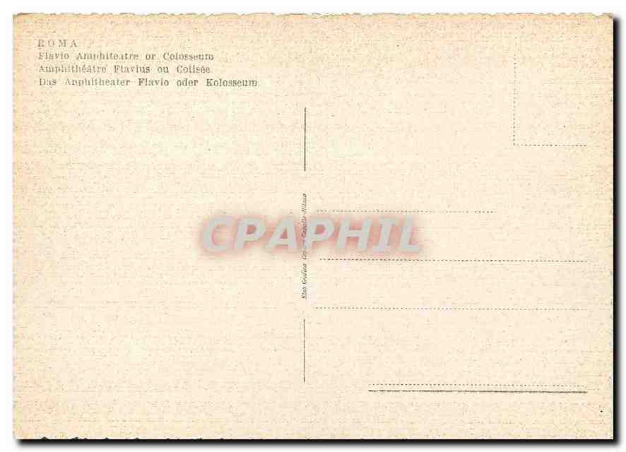 CPM Roma Amphitheatre Flavis ou Colisee — Rückseite