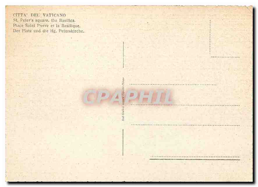CPM Citta Del Vaticano Place Saint Pierre et Basilique — Rückseite