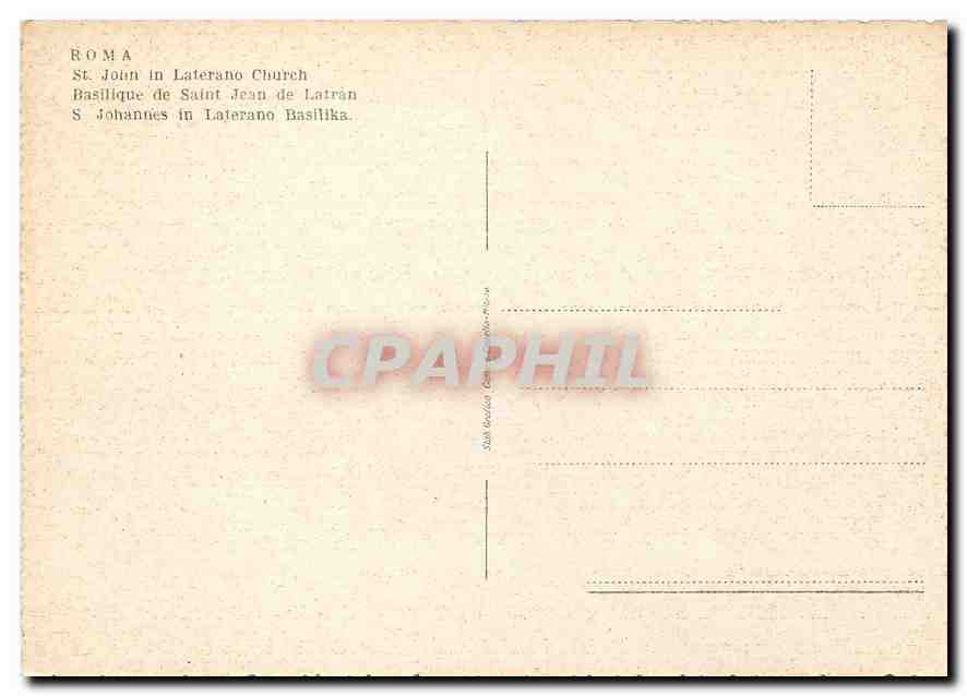 CPM Roma Basilique de Saint Jean de Latran — Rückseite