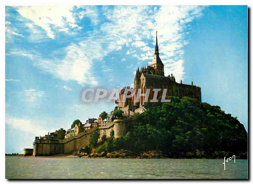 CPM Couleurs et Lumiere de France Le Mont Saint Michel Merveille de l'Occident Batiment de la Mervei