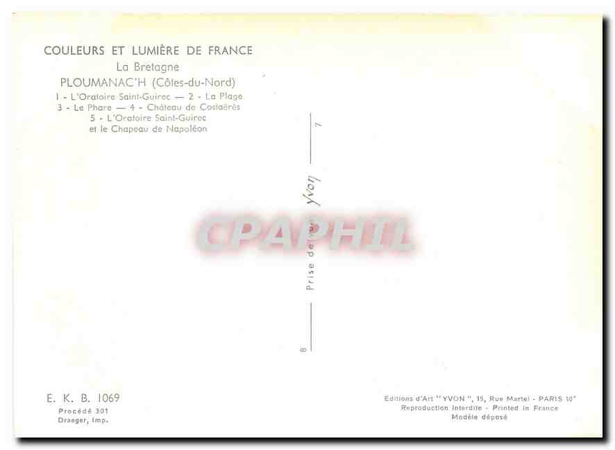 CPM Couleurs et Lumiere de France La Bretagne Ploumanac'h (Cotes du Nord) L'Oratoire Saint Guirec La — Back