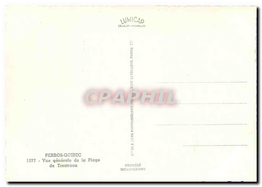 Perros-Guirec — Vue générale de la plage — Lumicap — Verso