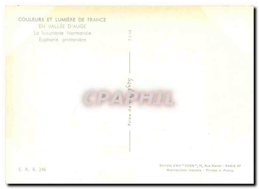 CPM Couleurs et Lumiere de France En Vallee d'Auge La Luxuriante Normande Euphorie printaniere — Rückseite