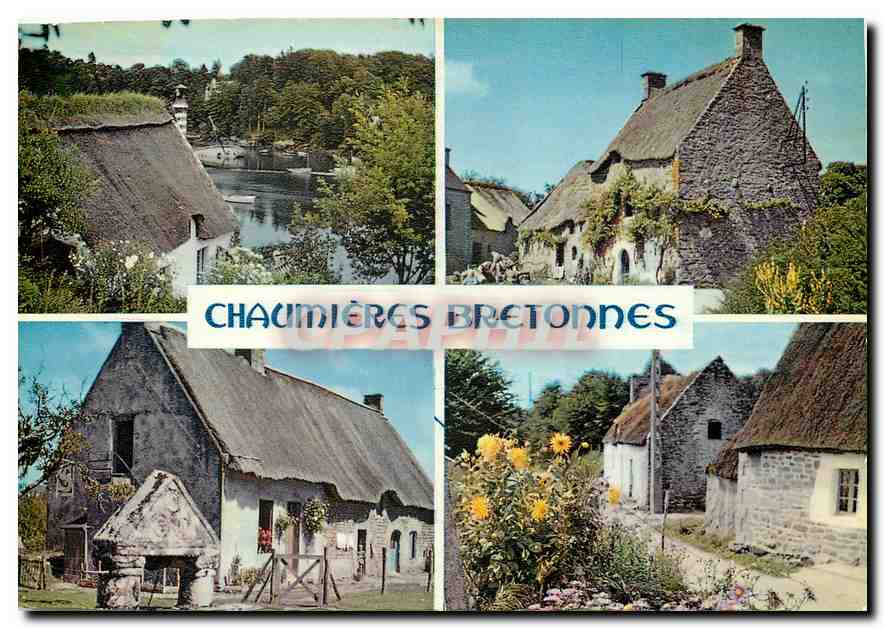 CPM La Bretagne en Couleur Chaumiere Bretonnes