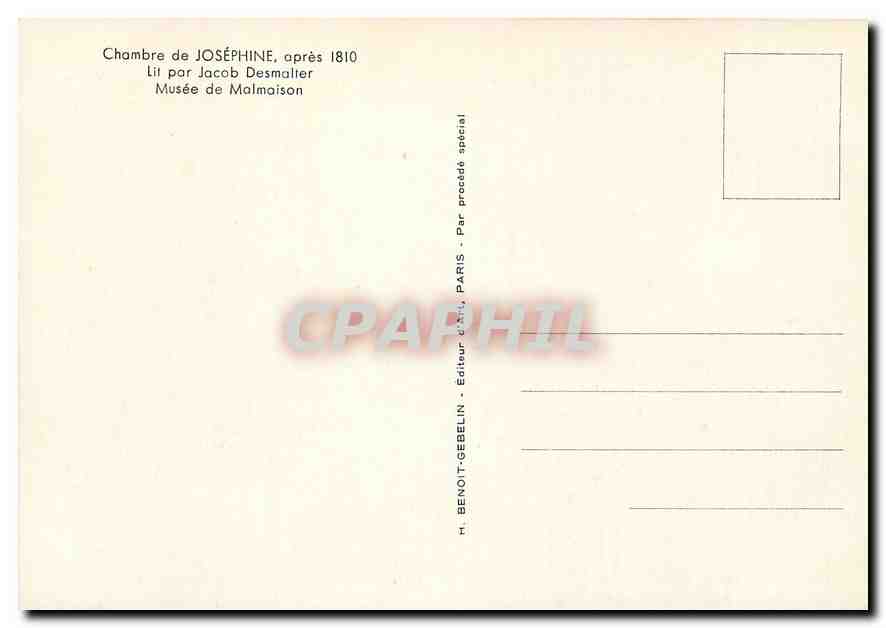 CPM Chambre de Josephine apres Lit par Jacob Desmalter Musee de Malmaison — Back