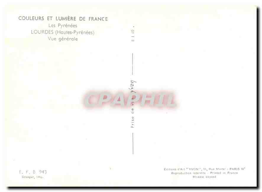 CPM Couleurs et Lumiere de France Les Pyrenees Lourdes (Hautes Pyrenees) Vue generale — Verso