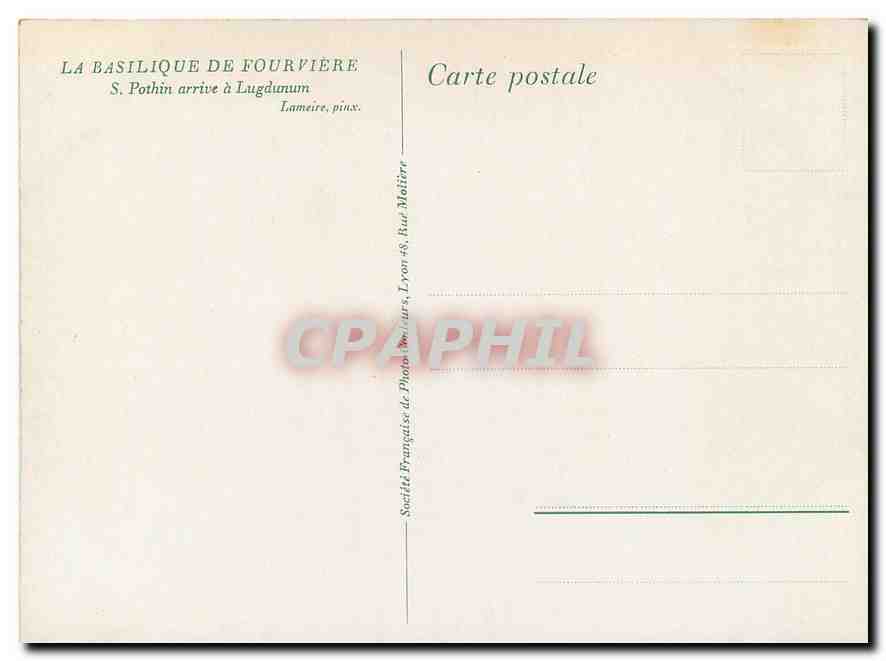 CPM La Basilique de Fourviere S Pothin arrive a Lugdunum — Back