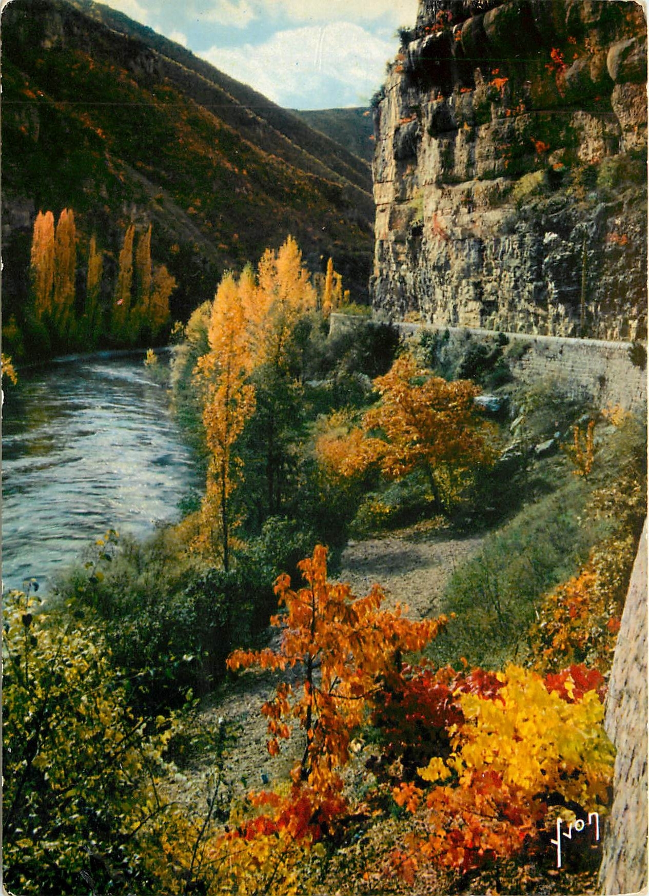 CPM Couleurs et Lumiere de France Gorges du Tarn (Lozere) La route en corniche sur les bords du Tarn
