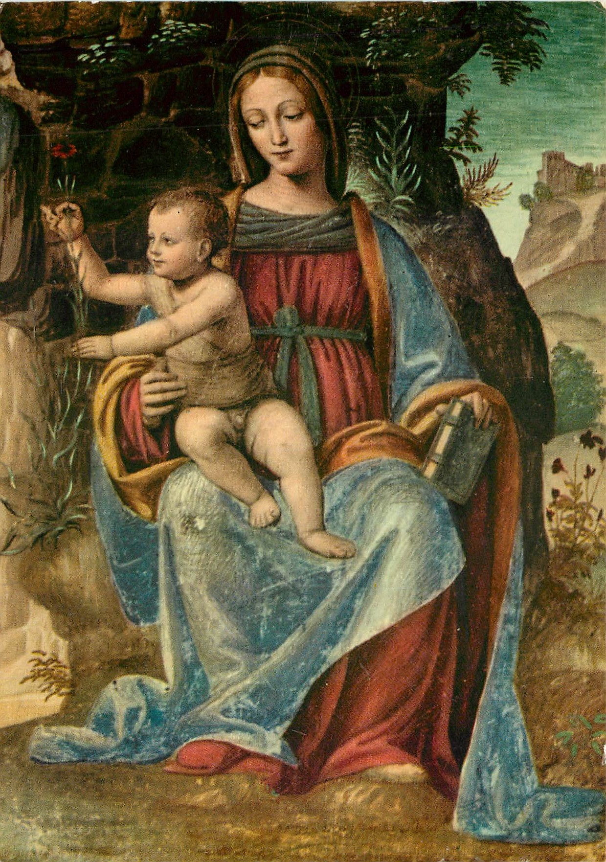 CPM Certosa di Pavia La Vierge avec l'Enfante Jesu (B Luini)