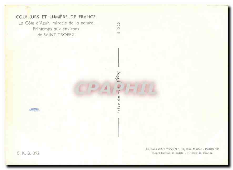 CPM Couleurs et Lumliere de France La Cote d'Azu Miracle de la nature Printemps aux environs de Sain — Rückseite
