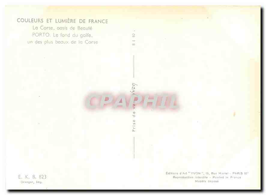 CPM Couleurs et Lumliere de France La Corse oasis de Beaute — Rückseite
